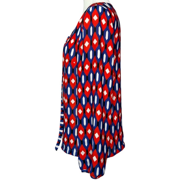 ▪️|EUC| LAUNDRY by SHELLI SEGAL Geometric Print Long Sleeve Blouse - Picture 2 of 6